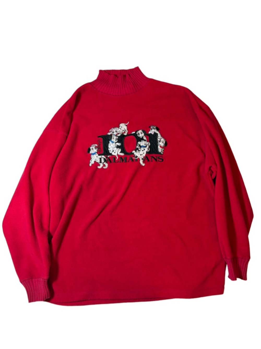 The Disney Store 101 Dalmatians Red Mock Neck Sweatshirt Large